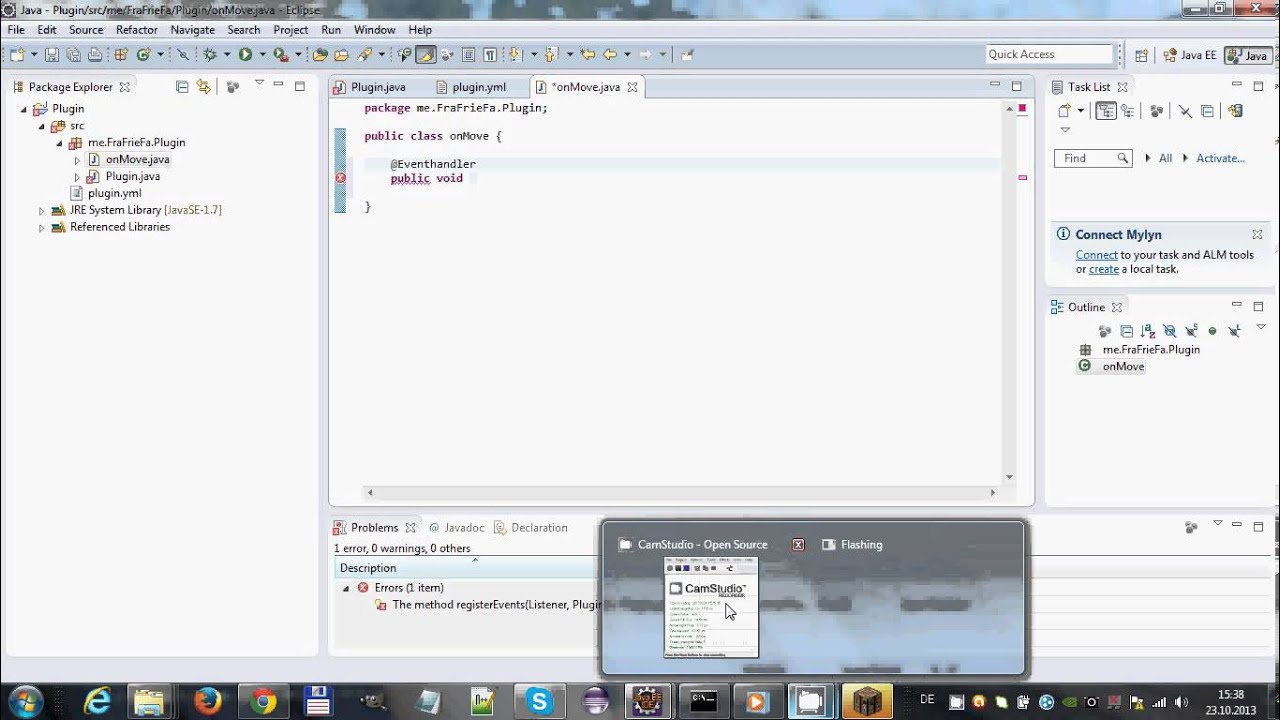 Minecraft Plugin Programmieren #04, auf Blöcken springen - YouTube