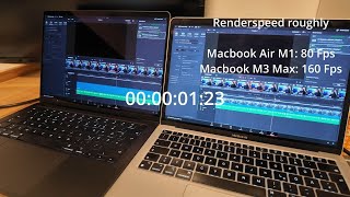 🚨 Macbook Pro M3 Max vs M1 Air Davinci Resolve Rendering Speed Test