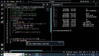 Check if the given angles are of VALID triangle or not. C language code.