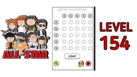 Brain Test All Star Level 154 |Light The Correct Buttons.| Walkthrough Solution