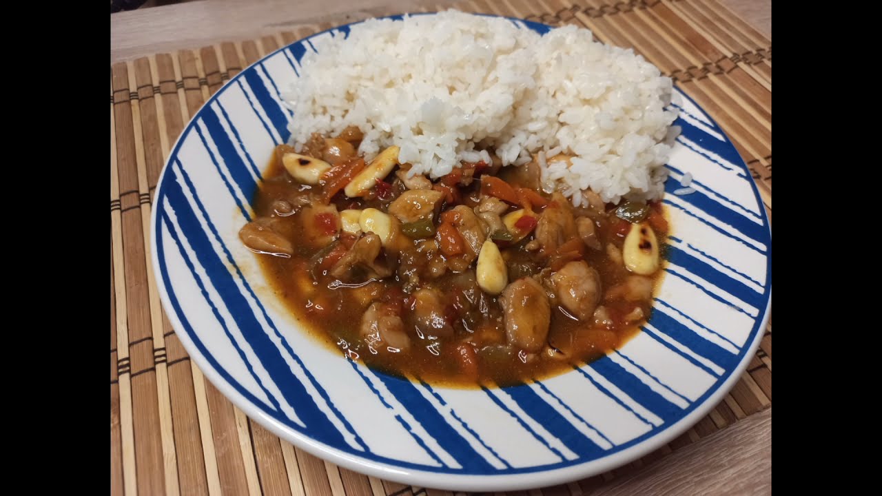 Pollo con almendras estilo chino. Mambo cecotec.