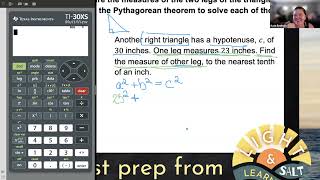 GED® Math: Solving with Pythagorean Theorem (1.5, Adv, #13-14)