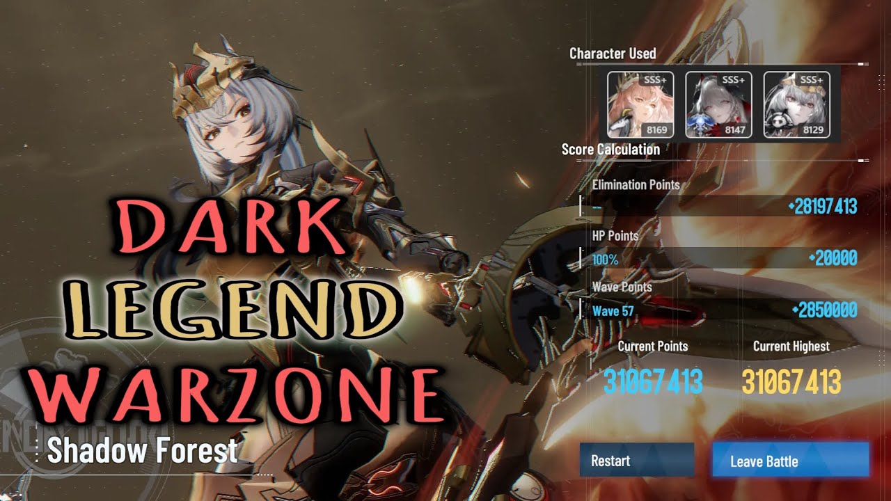 First 31M dark on global servers | Legend Dark Warzone 31M (3106w) - Lilith Weather | 444 333