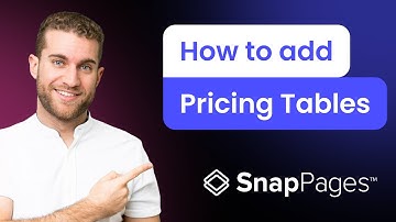 How to add Pricing Tables to SnapPages
