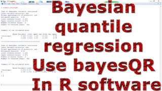 Bayesian quantile regression Use bayesQR With (In) R software