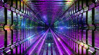 Rainbow particles space tunnel Loop