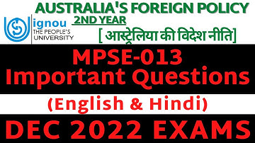 MPSE-013 Important Questions For December 2022 Exams | English & Hindi Medium | IGNOU | MPS |