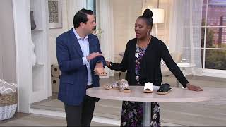 Sesto Meucci Leather Cross Strap Wedge Sandals - Sylke on QVC