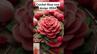 beautiful crochet Rose  New design#shortvideo #youtubeshort