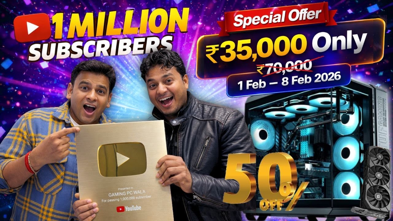 Rs-35,000 TO Rs-1,75,000 Gaming Pc Celebration Offer 50%OFF | Gaming Pc Wala | 1Million Celebration