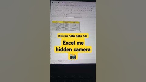 Excel hidden camera| Excel me hidden camera ko kaise use kare