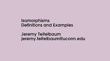 Isomorphisms: Definitions and Examples