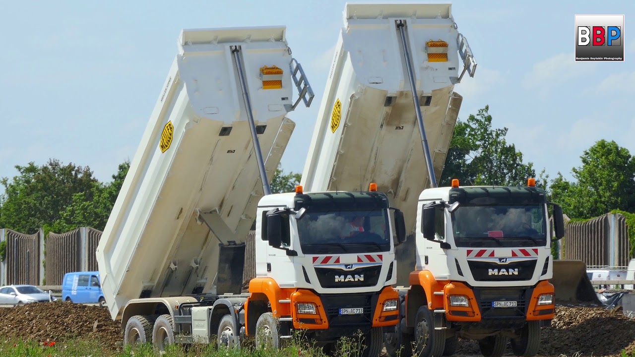 MAN TGS 41.500 4a Dump Trucks / Kipper, Neubaustrecke, Weilheim/Teck, 2018.