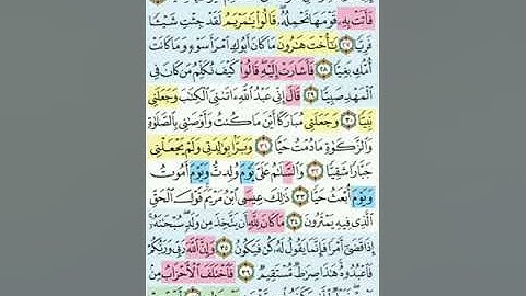 تيسير حفظ سورة مريم بالتكرار الوجه الثالث الآيات (26-38) مكرر5مرات بصوت الشيخ عبد الباسط