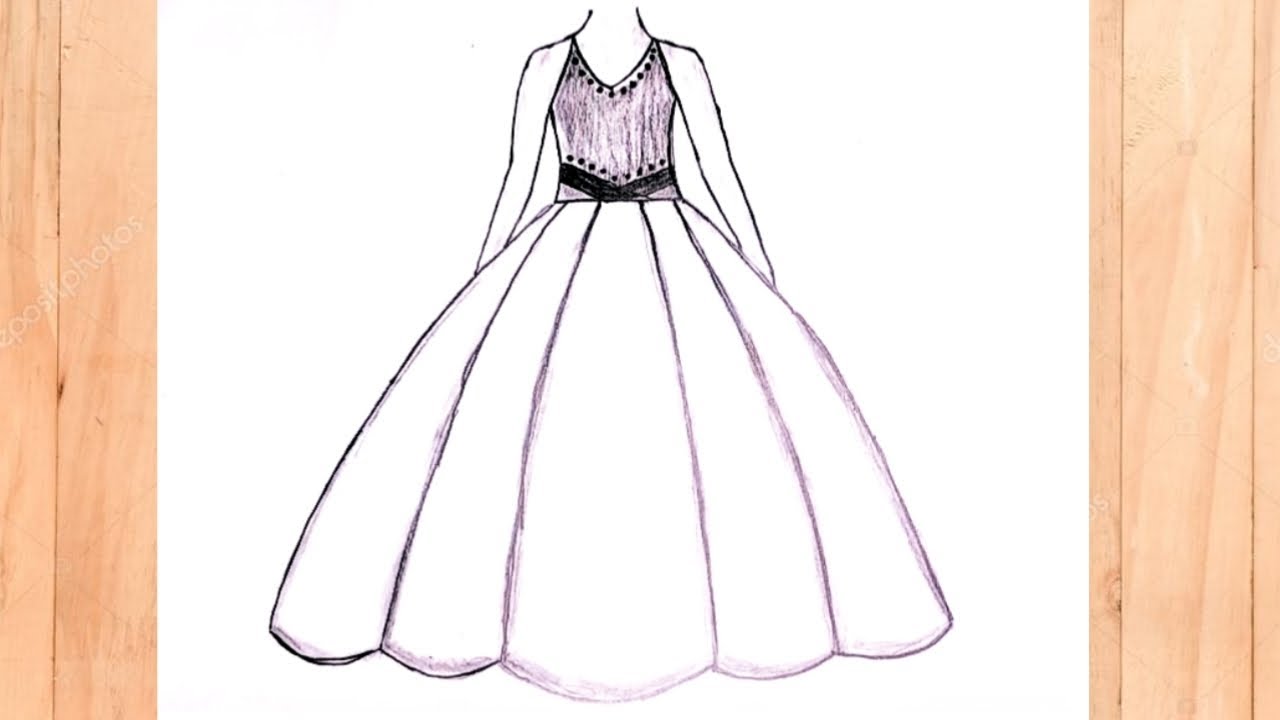 How to draw a girl with beautiful dress Drawing step by step| Easy ...