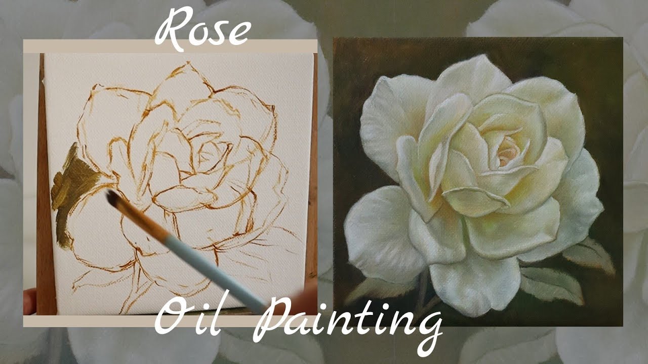White Rose Oil Painting Tutorial #paintingtutorial #oilpainting # ...