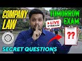 LIVE | Company Law Secret Exam Questions 2026| Cu Exam |Bcom Sem 5