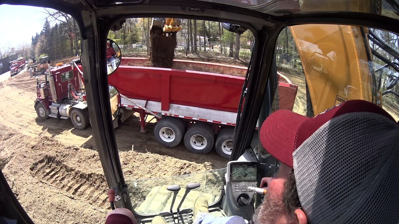 Case 145D Zero Swing Excavator Loading Dump Trucks | Part 2
