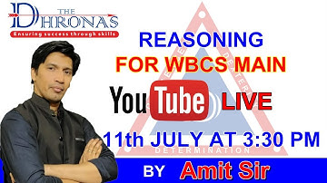 WBCS MAIN 2020 | REASONING | PRACTICE SET PART - I | THE DHRONAS | AMIT SIR