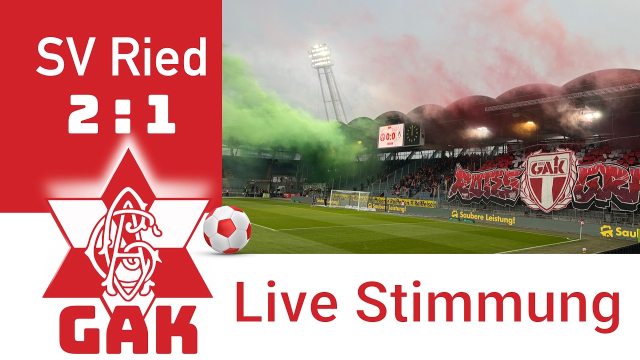 GAK ⚽️ SV Ried 2 : 1 TORE | Spielszenen | Live Emotionen pur 🔴⚪