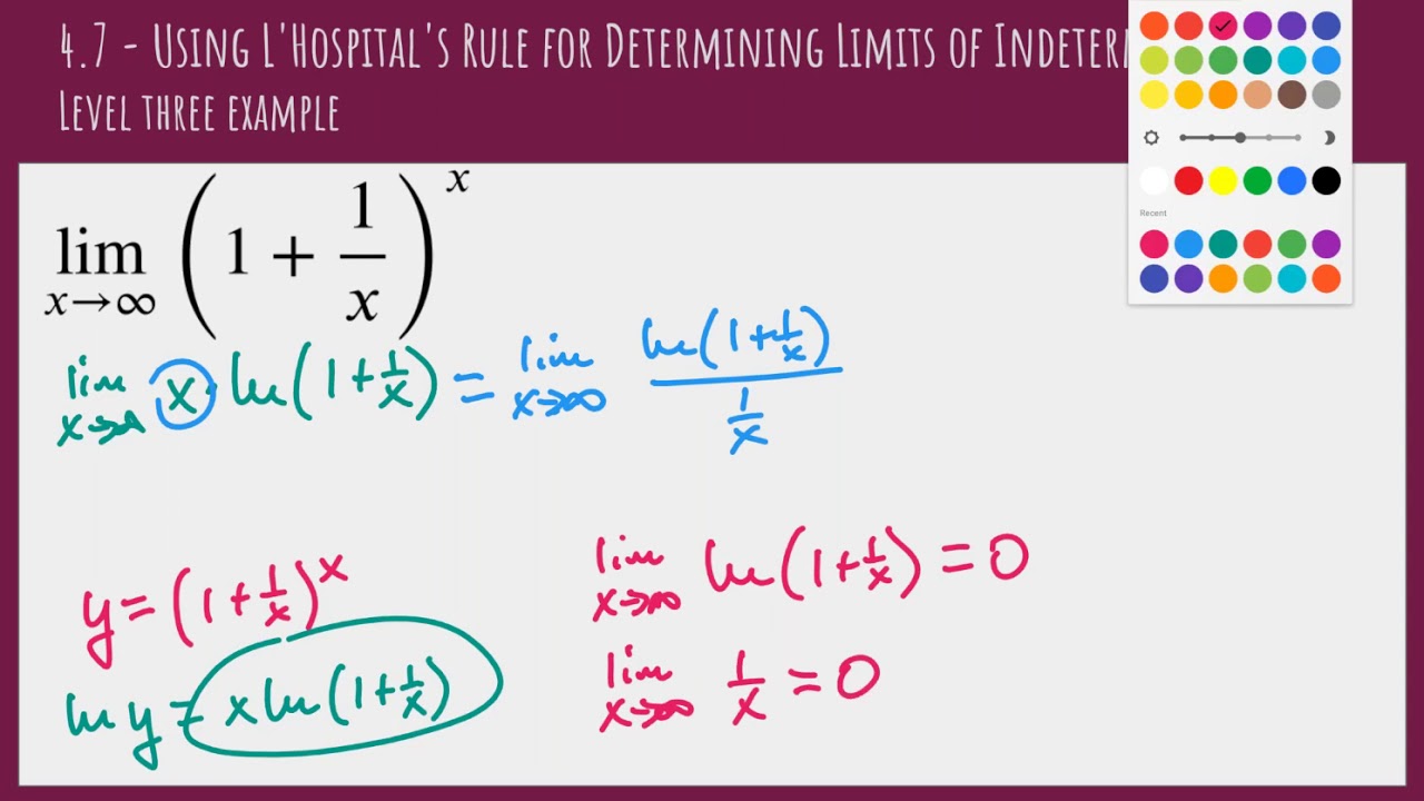4.7 - L'Hospital's Rule - Level 3 Example - YouTube