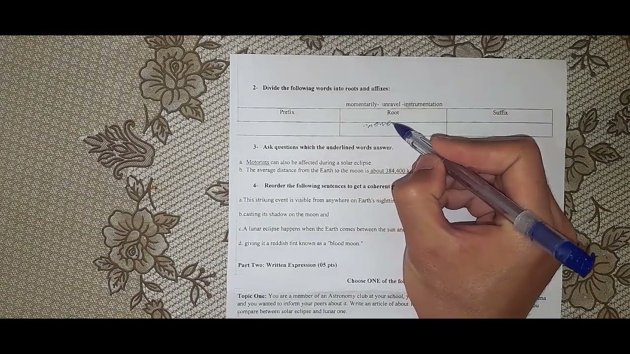 بكالوريا الإنجليزية 2024: حل آخر موضوع مقترح
