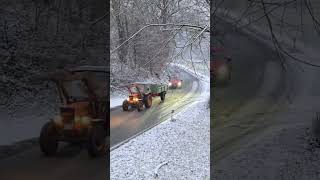 Making snowy memories on little wheels Winter joy, tractor edition #germany #truck #snow #workhard
