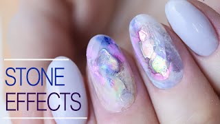 Opal Stone Marble Nails Tutorial - Easy Way To Gel Nails Step By Step