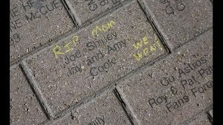 Family leaves touching tribute to late mother on brick outside Minute Maid Park
