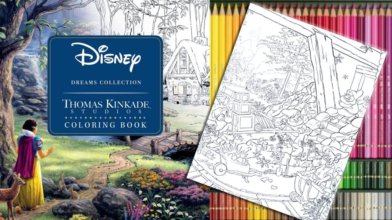 Thomas Kinkade Disney Adult Coloring Book Challenge: The Little Mermaid