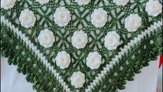 🌷How To Crochet Granny Square Rose Beautiful Blanket-Step by step tutorial 1 ✨🌷#crochetblanket #3d