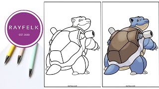 Blastoise Coloring Pages | Rayfelk Printable Coloring Pages | Pokemon Coloring Page