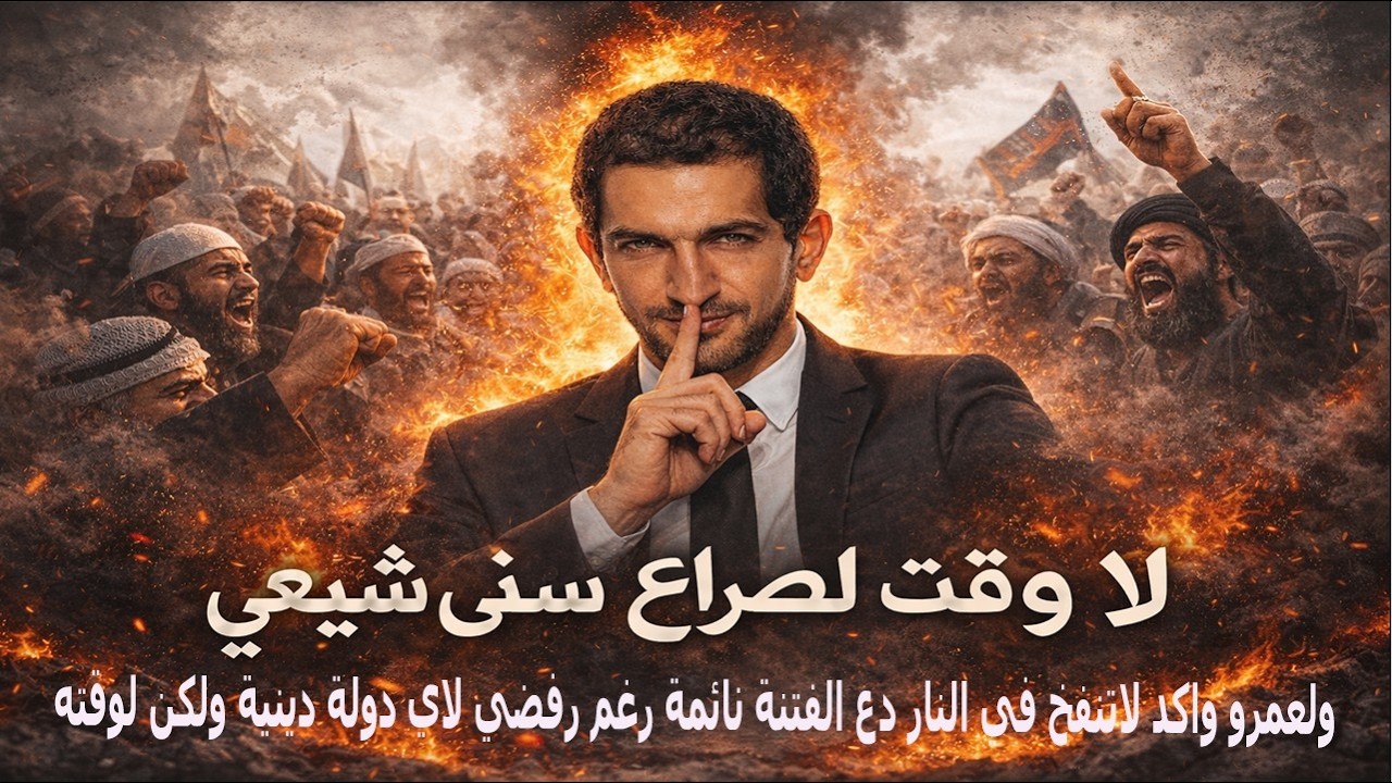لا وقت لصراع سني شيعي ولعمرو واكد لاتنفخ في النار دع الفتنة نائمة رغم رفضي لاي دولة دينية ولكن لوقته
