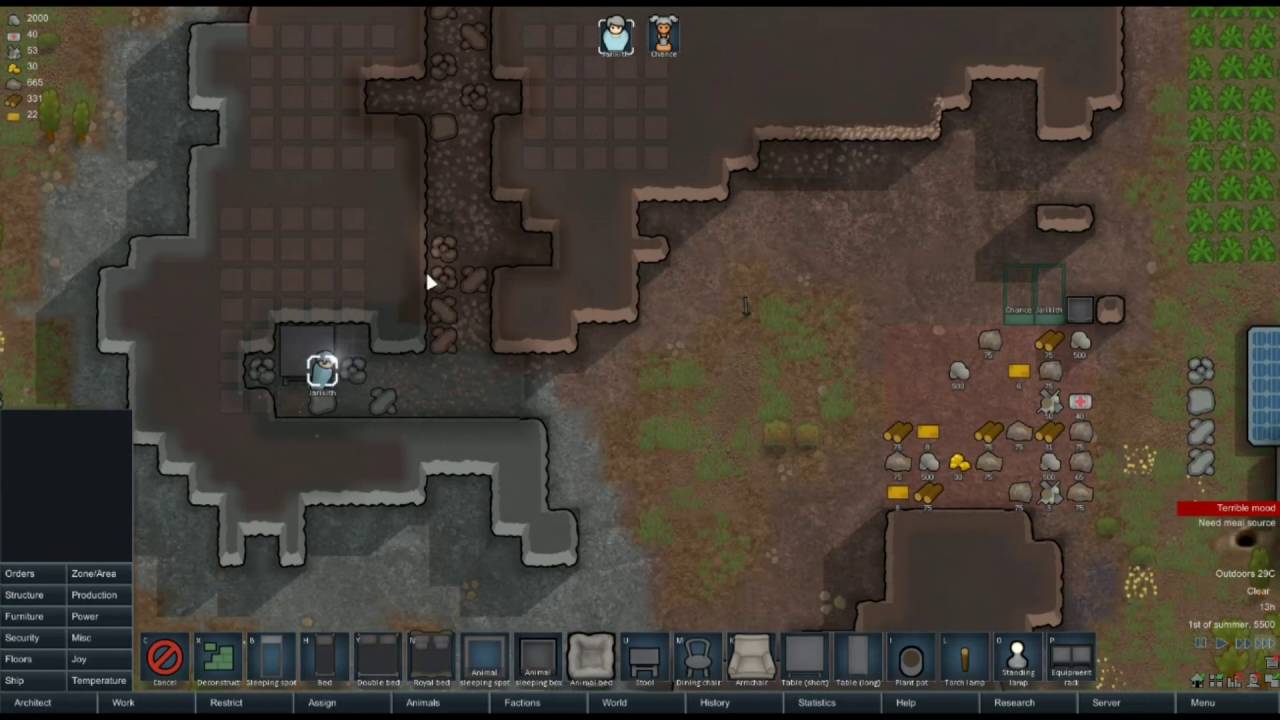 Let's Play Rimworld A14 Ep2 - The Founding of SteamWorld