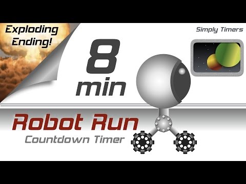 8 min racing robot countdown timer with exploding ending