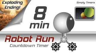 8 min racing robot countdown timer with exploding ending