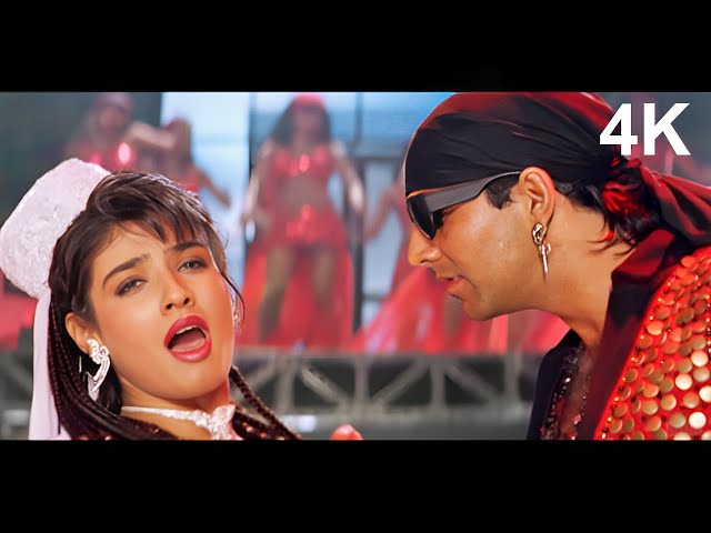 Tu Cheez Badi Hai Mast Mast | Mohra SUPERHIT SONG IN 4K | Raveena Tandon u0026 Akshay Kumar | Paresh class=