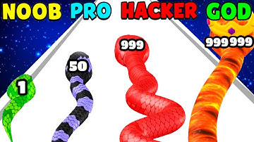 NOOB vs PRO vs HACKER vs GOD in Snake Shooter 3D