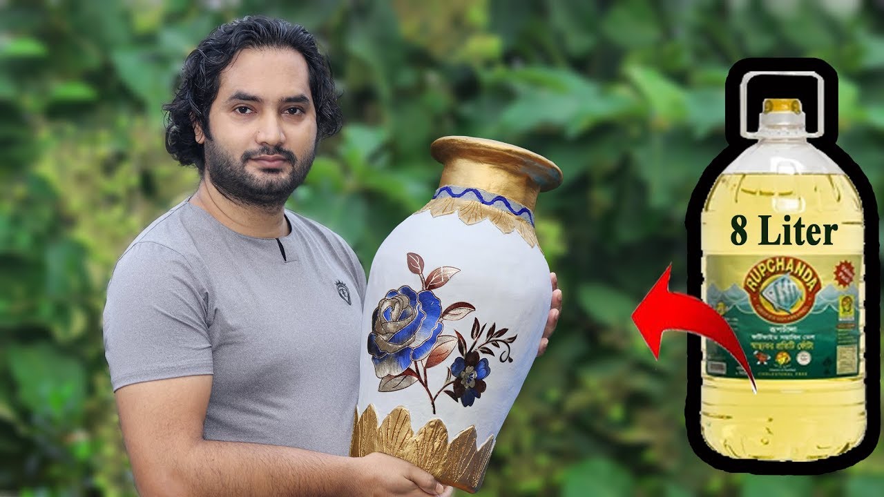 Big size Stylish flower Vase || Plastic Bottle Flower Vase || Home decor ideas