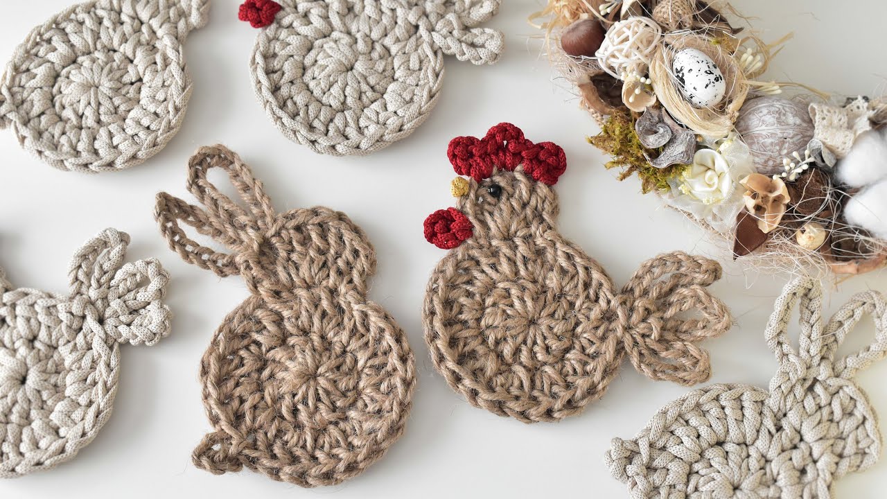 Пасхальный декор кролик / курочка крючком / зайка крючком