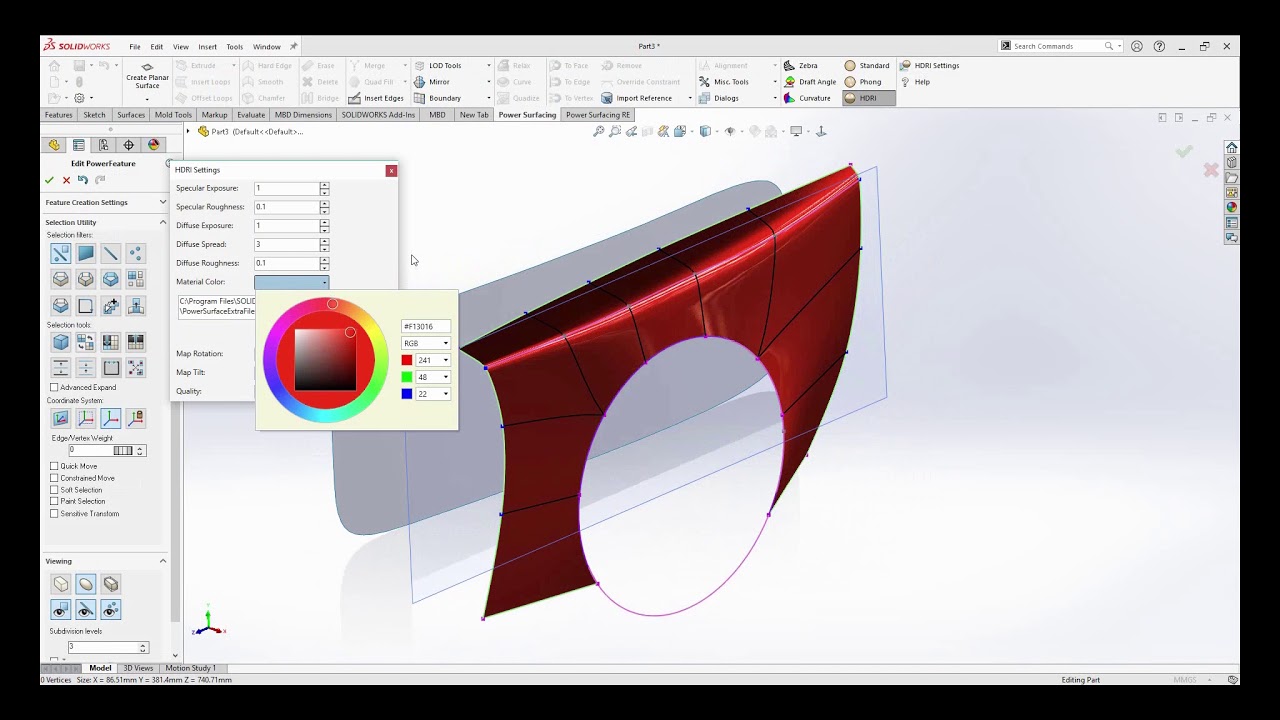 Speed Modeling Three Fenders using Power Surfacing for SOLIDWORKS ...