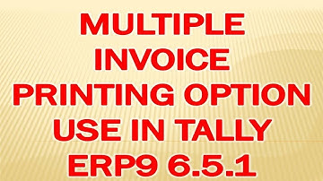 Multiple Printing Option In Tally || Print Multiple Invoice In Single Click - TALLY MULTIPLE PRINT