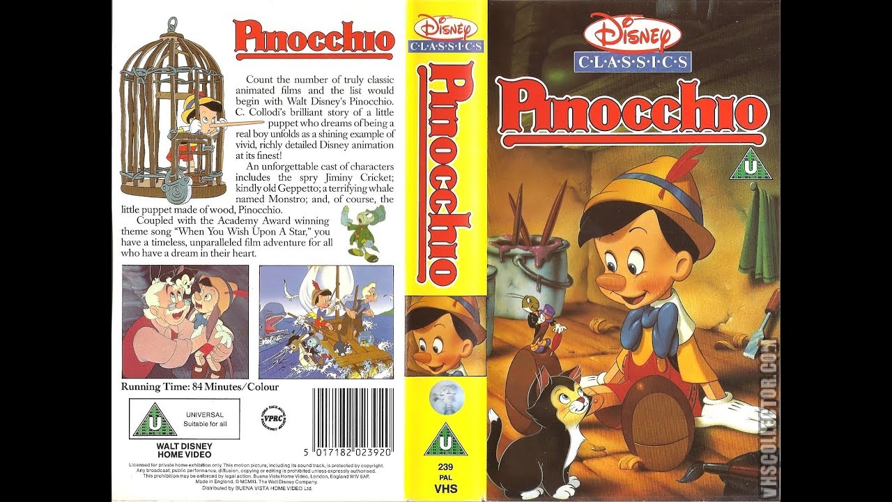 Opening To Pinocchio 1988 Uk Vhs