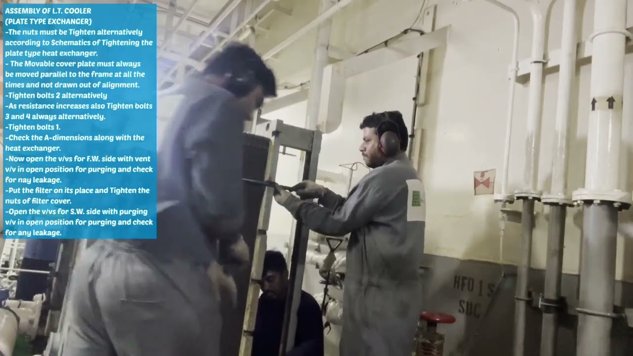 L.T. COOLER (PLATE TYPE HEAT EXCHANGER) || CLEANING AND INSPECTION 