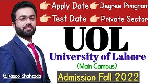 the lahore university fall admission 2022 | UOL