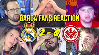 BARCA FANS REACTION TO REAL MADRID 2 - 0 FRANKFURT (2022 UEFA SUPER CUP) | FANS CHANNEL