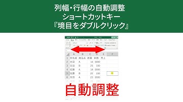 列幅・行幅の自動調整するテクニック『列名・行名の境目をダブルクリック』