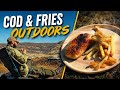 Cooking Cod & Fries Outdoors