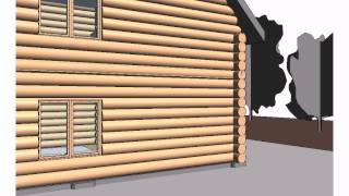 Log house - Autocad Revit