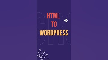HTML to WordPress #wordpress #education #webdeveloper